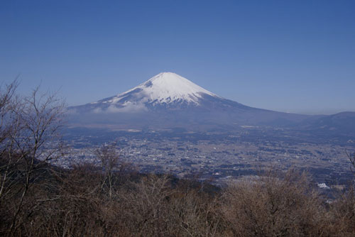 足柄町方向と富士山