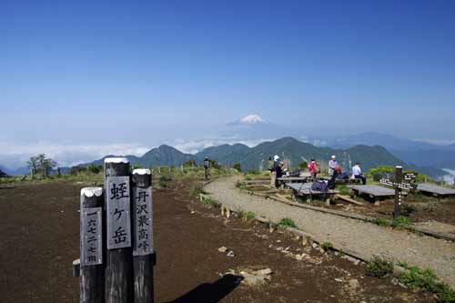 蛭ヶ岳山頂1672mと富士山