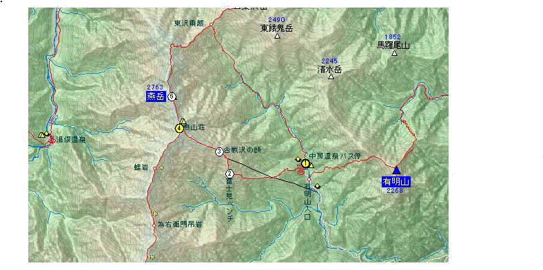 燕岳地図