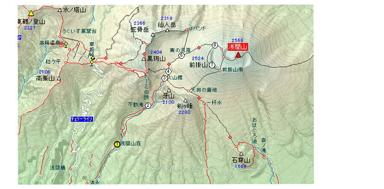 浅間山地図
