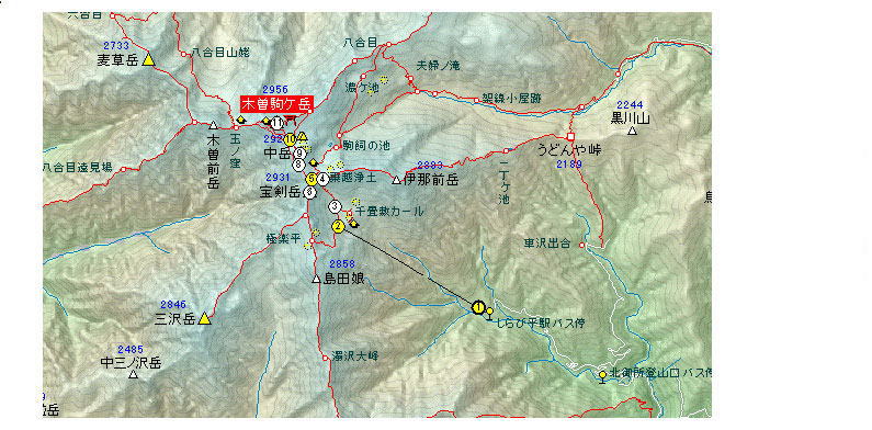 木曽駒ヶ岳地図
